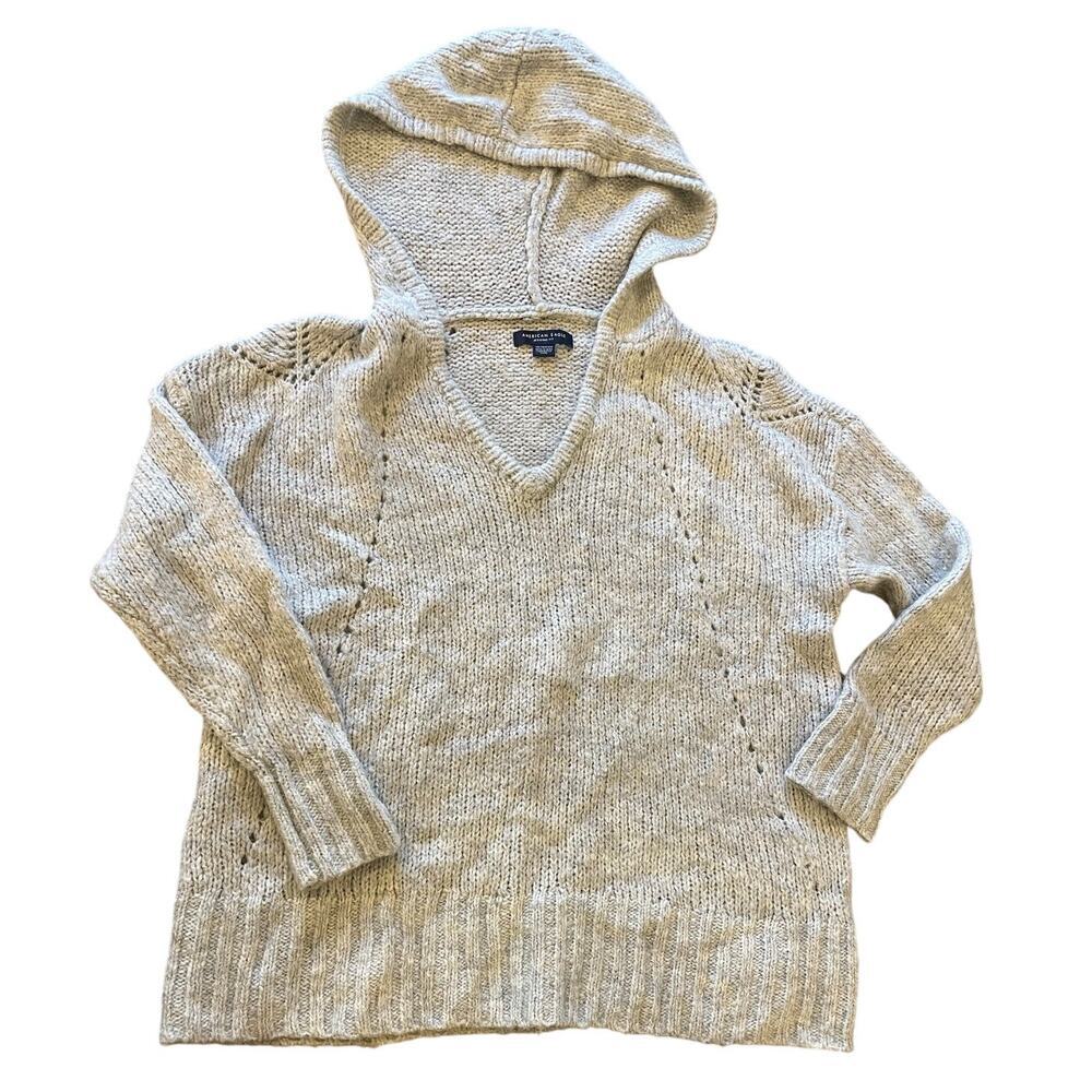 American Eagle Outfitters Gray Hooded Sweater